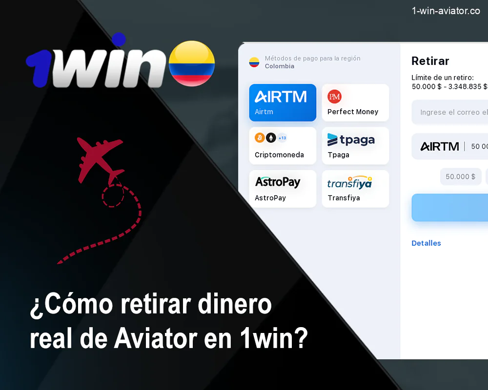 Cómo los colombianos pueden retirar dinero de 1win